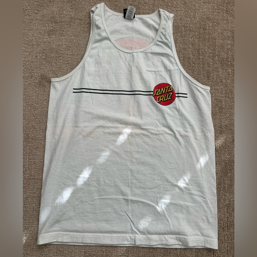 Santa Cruz Skateboards White Tank Top with Logo